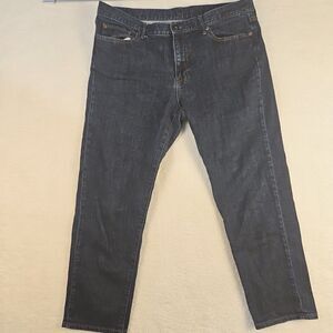 Uniqlo Jeans Womens‎ Sz 32 Slim Boyfriend Tapered Mid Dark Wash Selvedge Kaihara